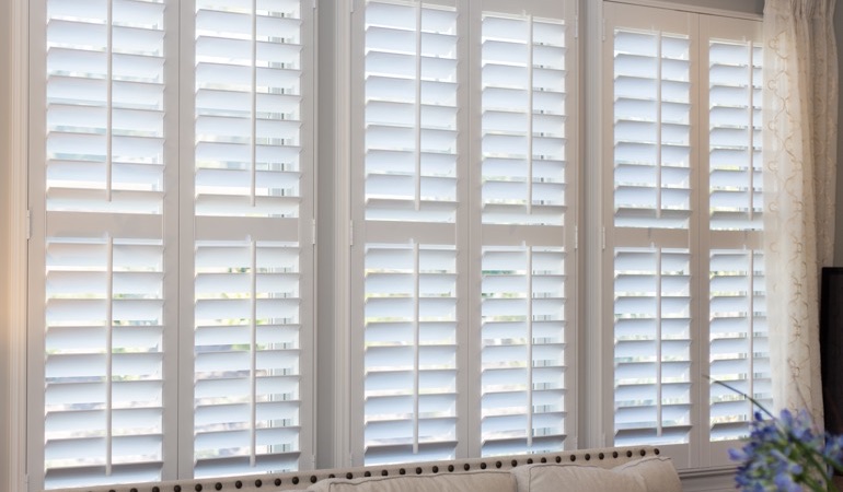 Faux wood plantation shutters in Salt Lake City